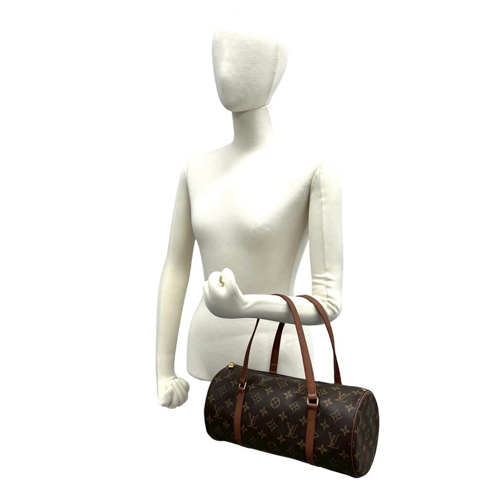 LOUIS VUITTON Brown Monogram Leather Papillon 30 Boston Bag - Picture 2 of 9